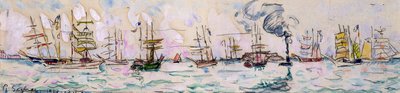 The Departure of the Fishing Trawlers to Newfoundland, 1928 by Paul Signac